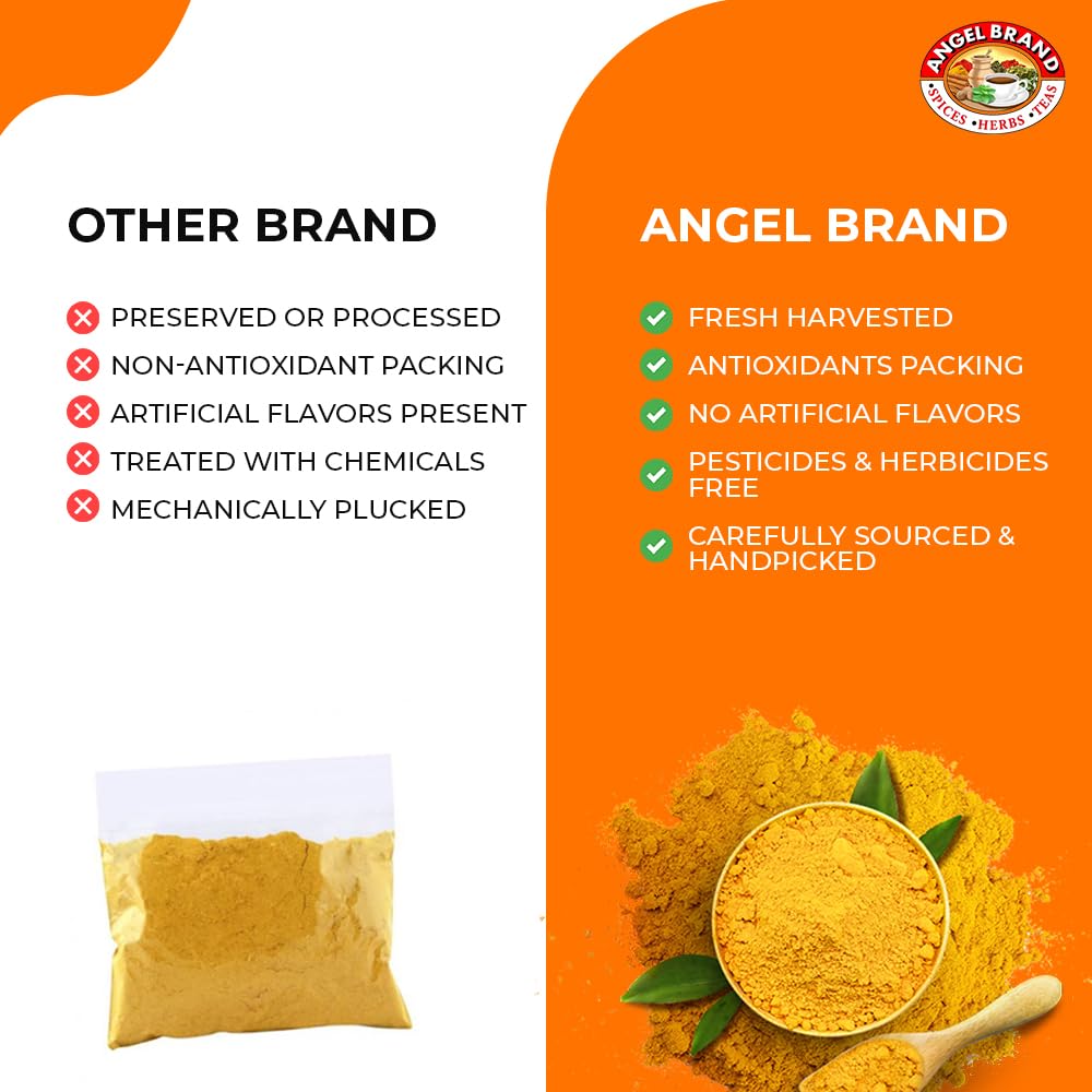 Angel Brand Ground Turmeric Powder - 18 Oz Bottle, High Curcumin, Premium Quality Spice For Cooking & Health Benefits