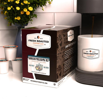 Fresh Roasted Coffee, Hawaiian Macadamia Nut, Flavored Coffee Pods, 72 Count