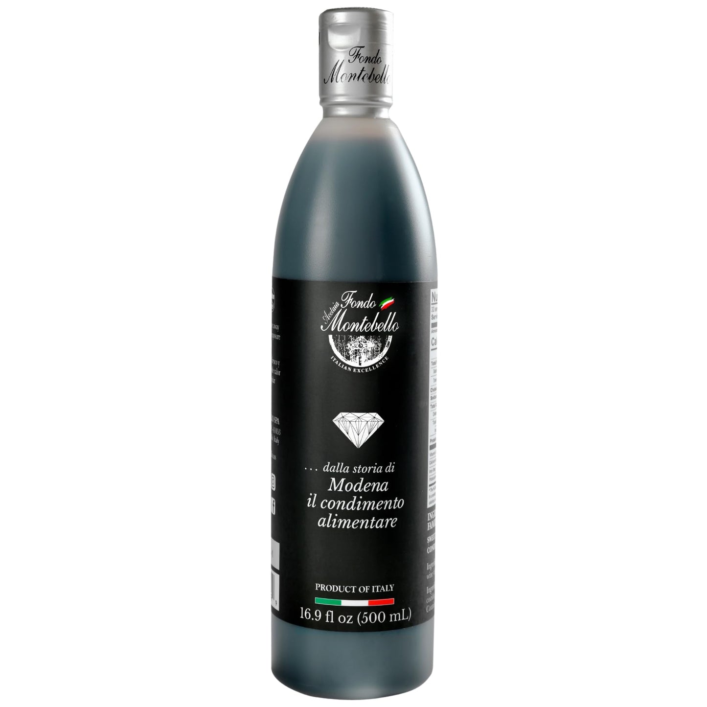 FONDO MONTEBELLO Balsamic Glaze Dressing - Dense and Delicious, 16.91 Fl Oz (500ml), Imported from Italy