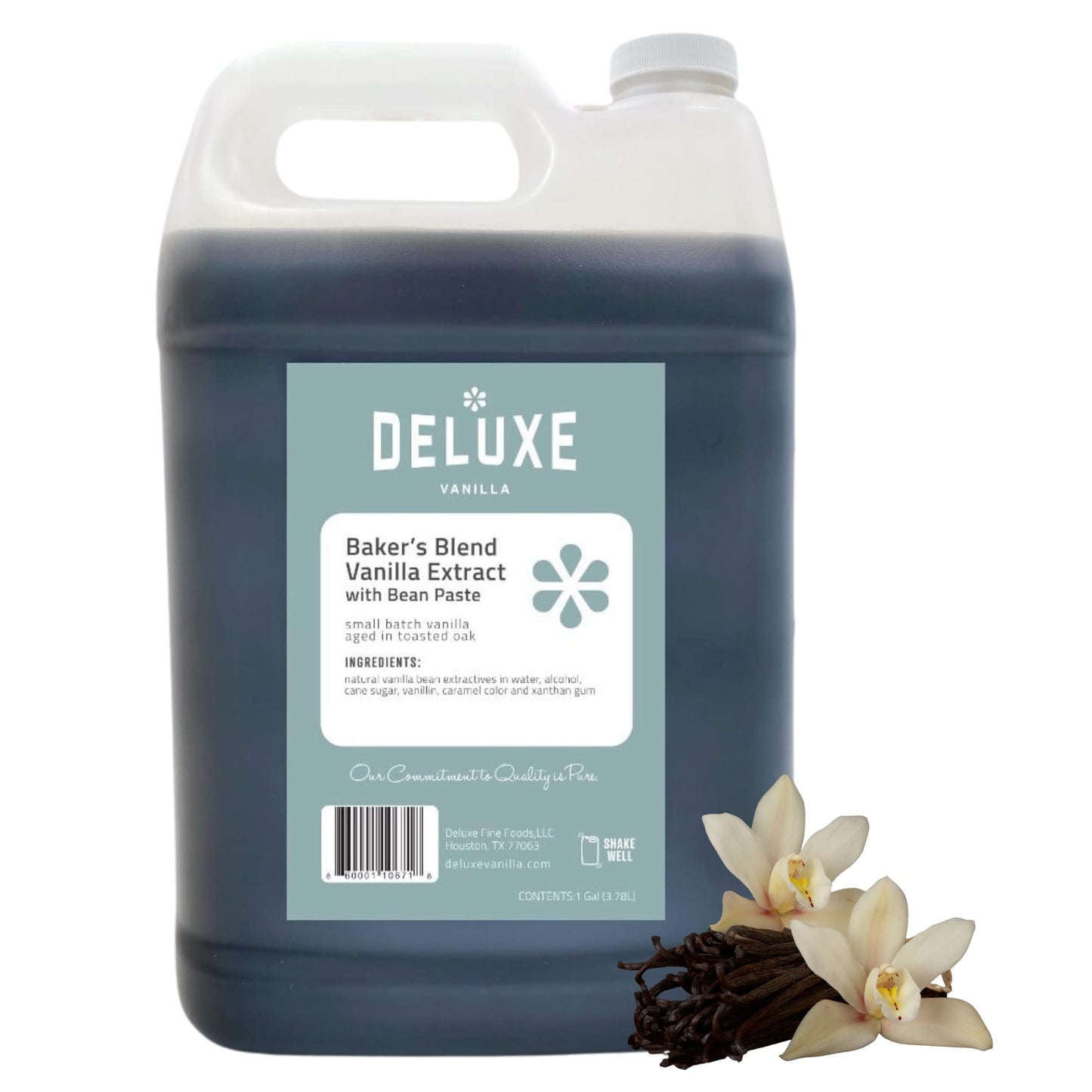 Deluxe Vanilla Vanilla Bean Paste Bulk 128 Oz Bakers Blend Vanilla Extract With Vanilla Bean Paste Made With Real Vanilla Beans (1 Gallon) Substitute For Pure Vanilla Extract