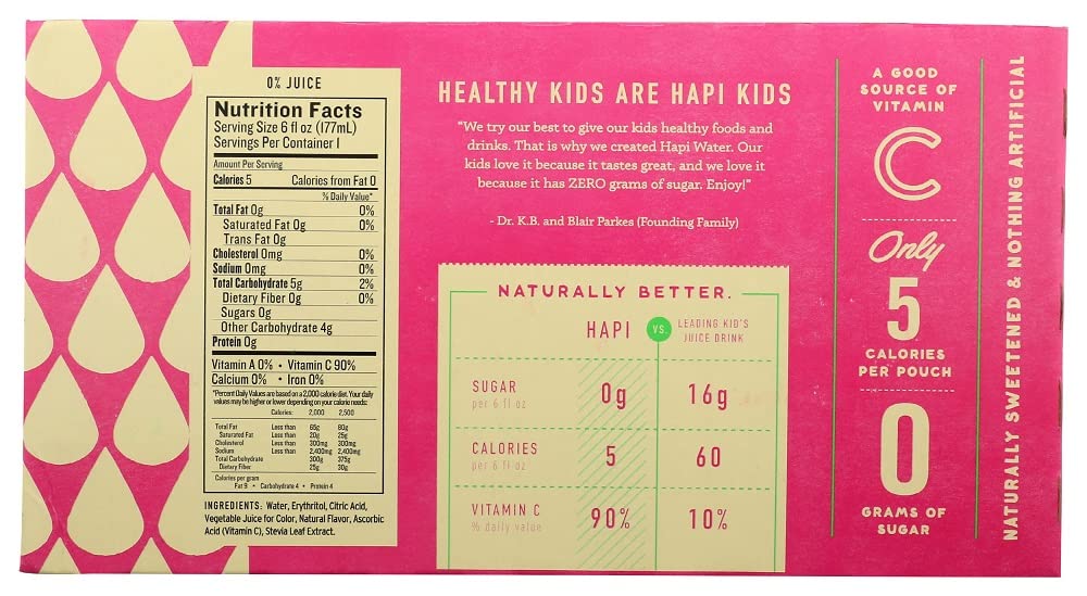 Hapi Drinks - Water Sunny Strawberry Kiwi - Case Of 4-8/6 Fluid Ounces