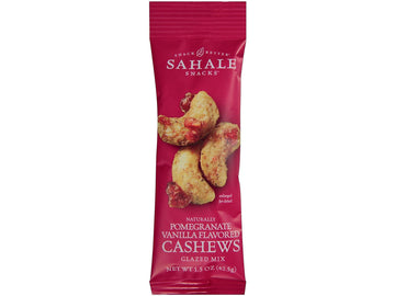 Sahale Snacks 2398773 Sahale Snacks Nuts Pomegranate Vanilla Flavored Cashews 1.5 Oz.
