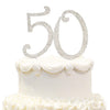 Hatcher lee 50th Birthday Cake Topper - Bling Crystal Metal Decoration, Silver, Model HCL-024