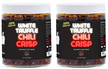 Sauce Up White Truffle Chili Crisp Sauce – 2 Pack (6Oz Each) | Enhanced Truffle Chili Oil | Crispy, Spicy & Umami Truffle Flavor | Vegan, Keto, Gluten-Free, Non-Gmo | Artisanal Gourmet Hot Truffle Chili Crisp | Handcrafted In Ny