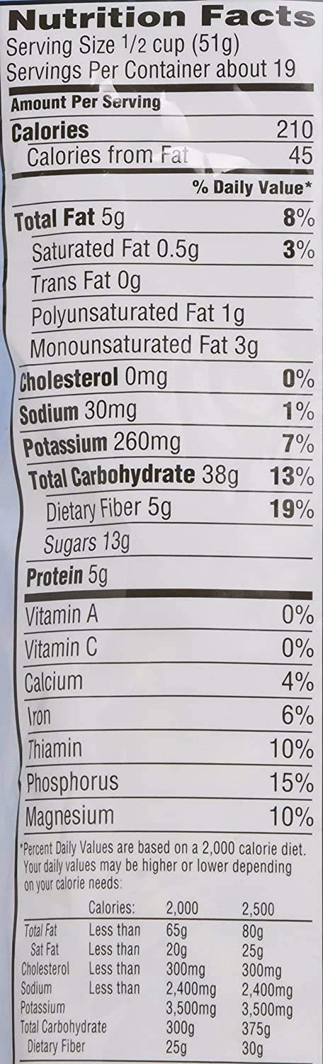 Quaker Natural Granola Oats, Honey, Raisins And Almonds - Two 34.5Oz Bags, Set Of 2