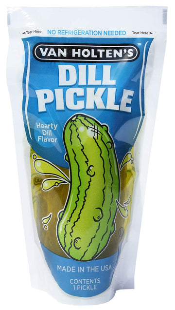 Van Holtens Pickles Jumbo Dill Pickle-In-A-Pouch, 12 Pack, 4 Ounce Each
