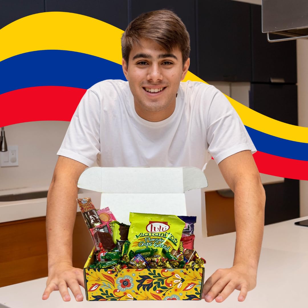 Colombian Assortment Candy Food Sweet Snacks Gift Crate Box Assorted Cookies, Chips & Candies Mix Variety Pack, Popular Sweets,