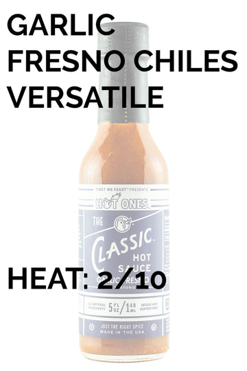 HOT ONES Garlic Fresno Hot Sauce - Natural Ingredients, 5 fl oz Bottle