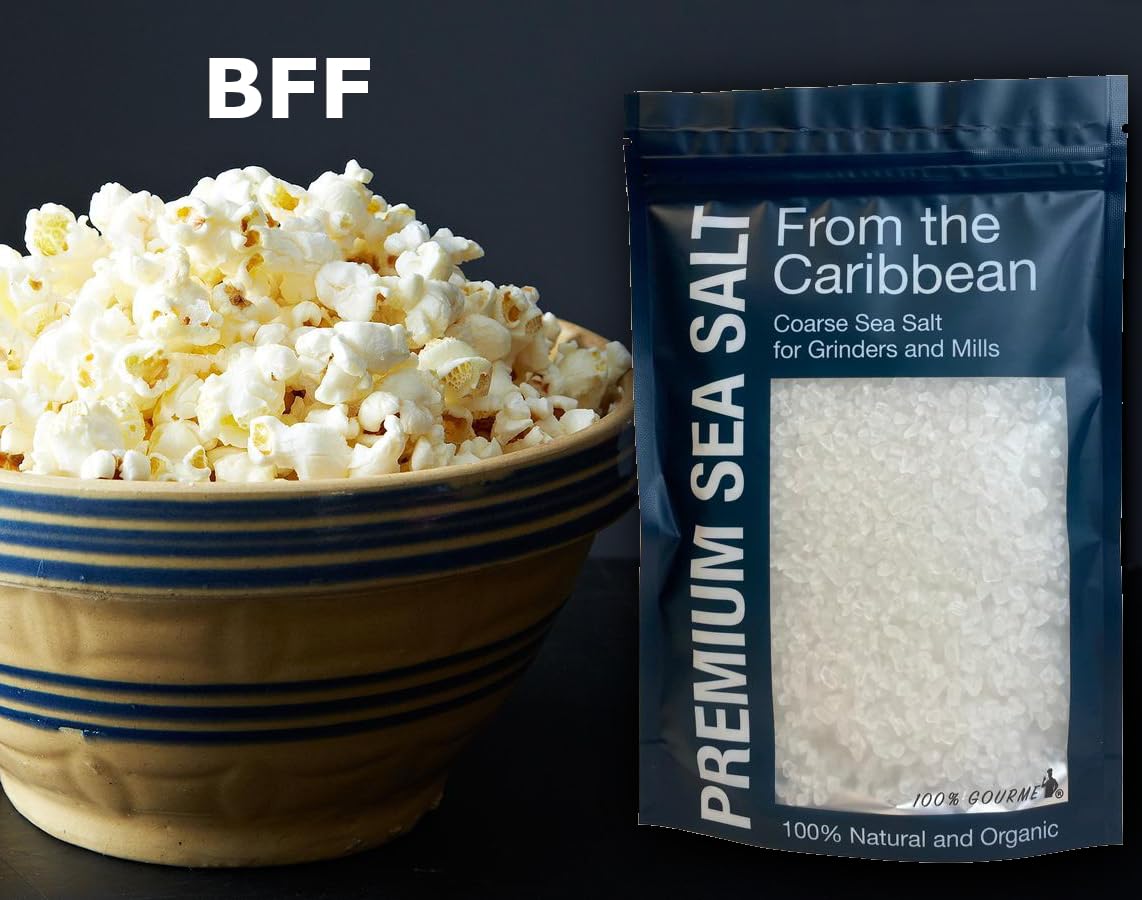Premium Caribbean Real Sea Salt For Grinder Refill 16 Oz Kosher Certified, Rock Salt For Grinder, Clean Sea Salt, Organic Salt U
