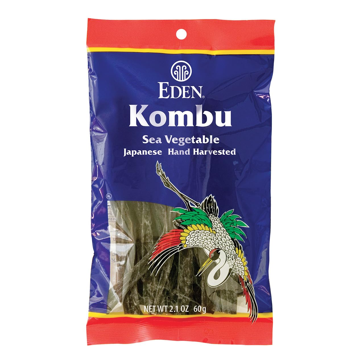 Eden Kombu, Wild Japanese Hand Harvested Sea Vegetable, Hokkaido, Dashi, Seaweed, 2.1 Oz (6-Pack)