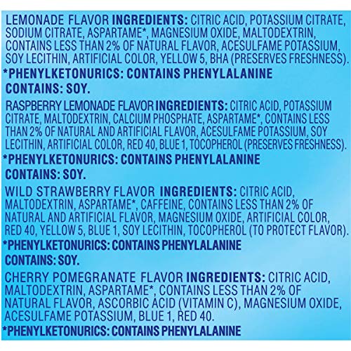 Crystal Light Powdered Drink Mix Variety Pack, 44 On-the-Go Packets, Lemonade & Berry Flavors, 4.8 Ounce, Pink