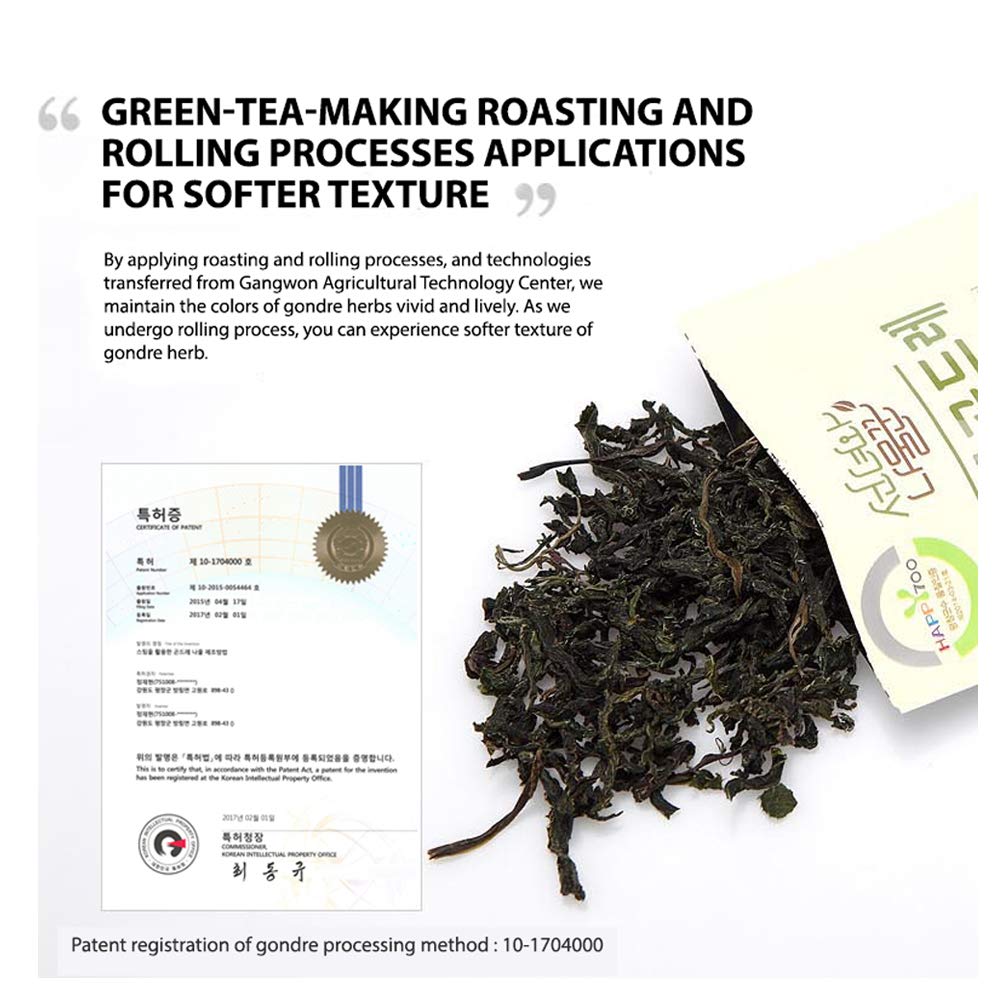 Pyeongchang Hanggi Gondre Namul For Bibimbap With Rich Flavor, Dried Topping Vegetables For Rice Cooking, Korean Food Rice Recip