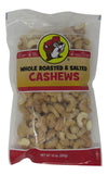 Buc-ee's Whole Roasted and Salted Cashews in a Resealable Bag, One 10 Ounce Bag