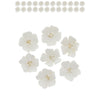 Global Sugar Art Blossom Sugar Wedding Cake Flowers With Pearl Stamens, White Unwired, 24 Count By Chef Alan Tetreault