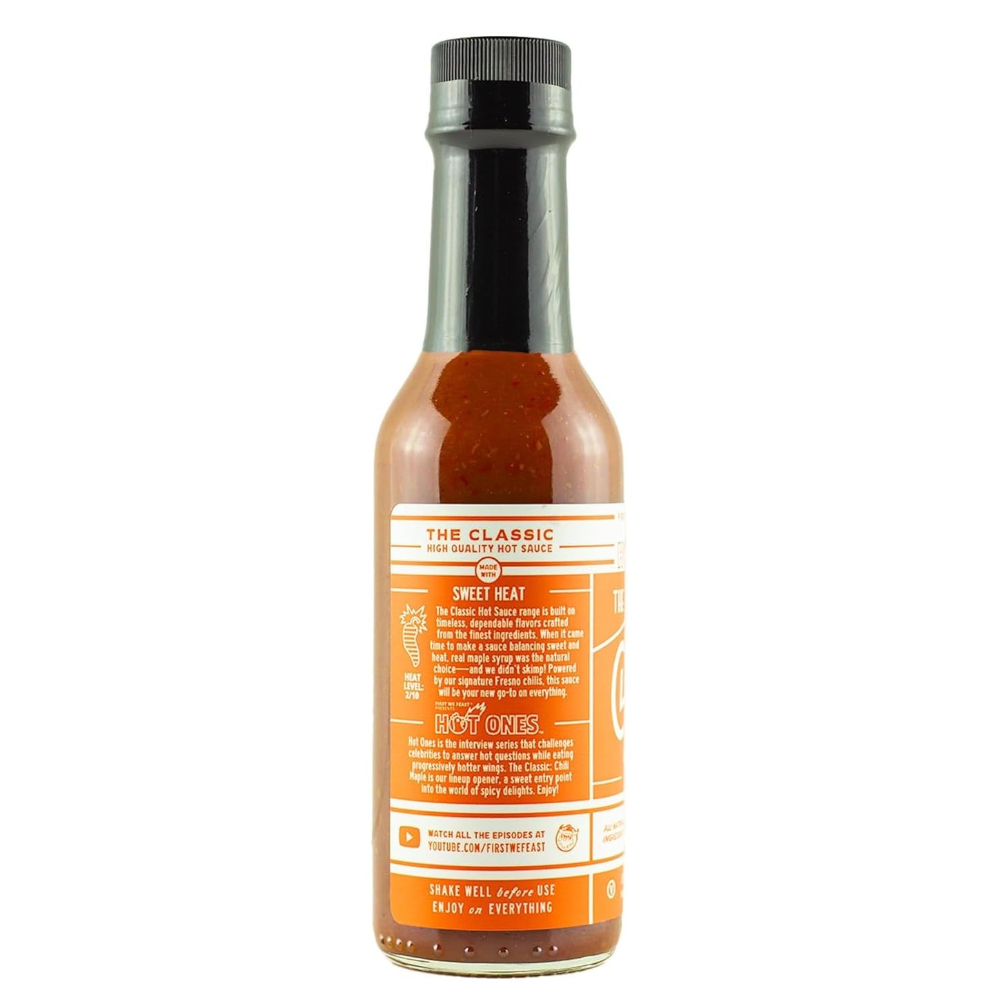 HOT ONES Chili Maple Sauce, Natural Ingredients, 5 fl oz Bottle, Pack of 3