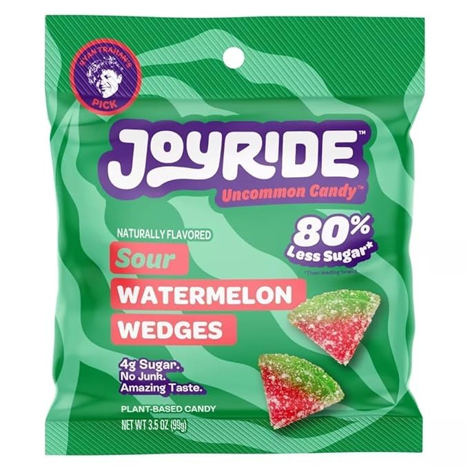Joyri Sweets Candy Sour Watermelon Wedges 3.5Oz 80% Less Sugar - 3.5Oz Gummy Layers Gummy Candy Layers Candy Belts Sour Candy Layers.