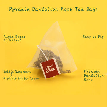 Jarteela Dandelion Root Tea - Caffeine-Free, Non-GMO - 50 Count Pyramid Bags