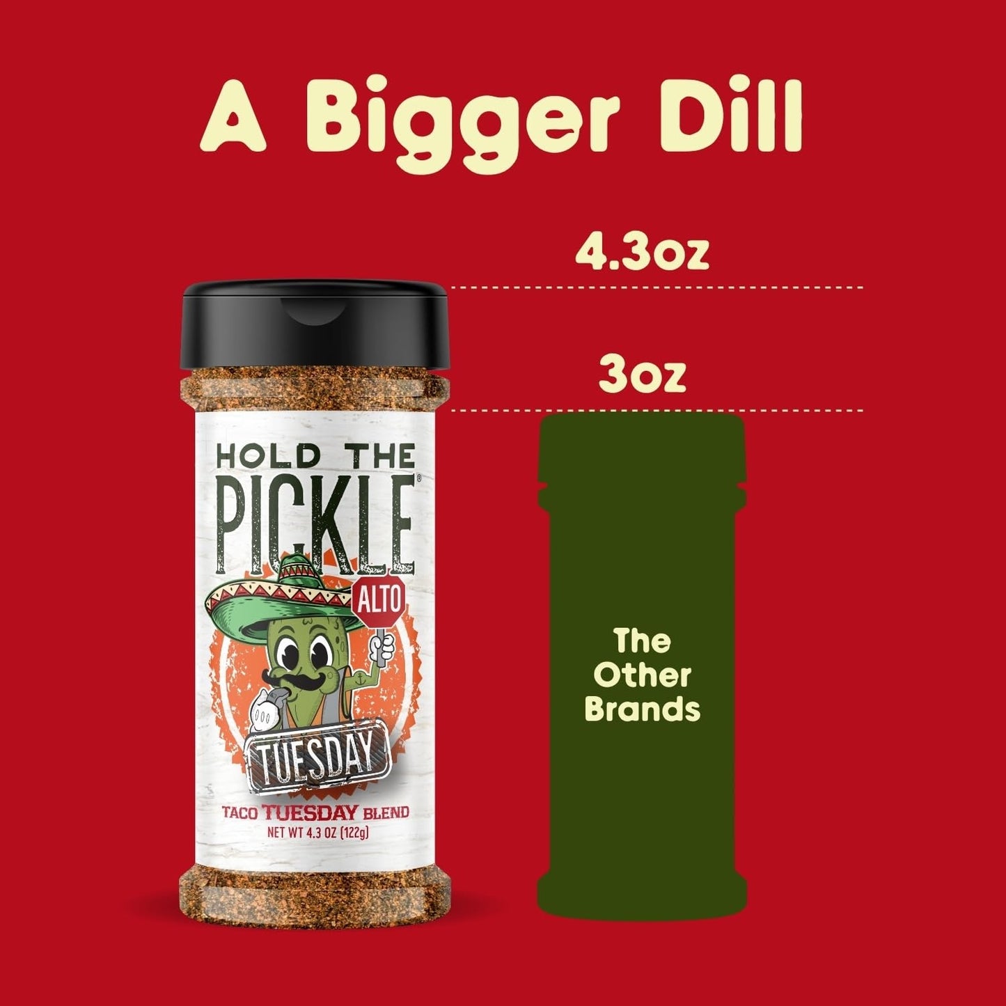 Hold The Pickle Tex Mex Dill Pickle Seasoning - Popcorn Seasoning, Texmex Flavor Dill Pickles Seasoning For Cooking - Vegan, Non