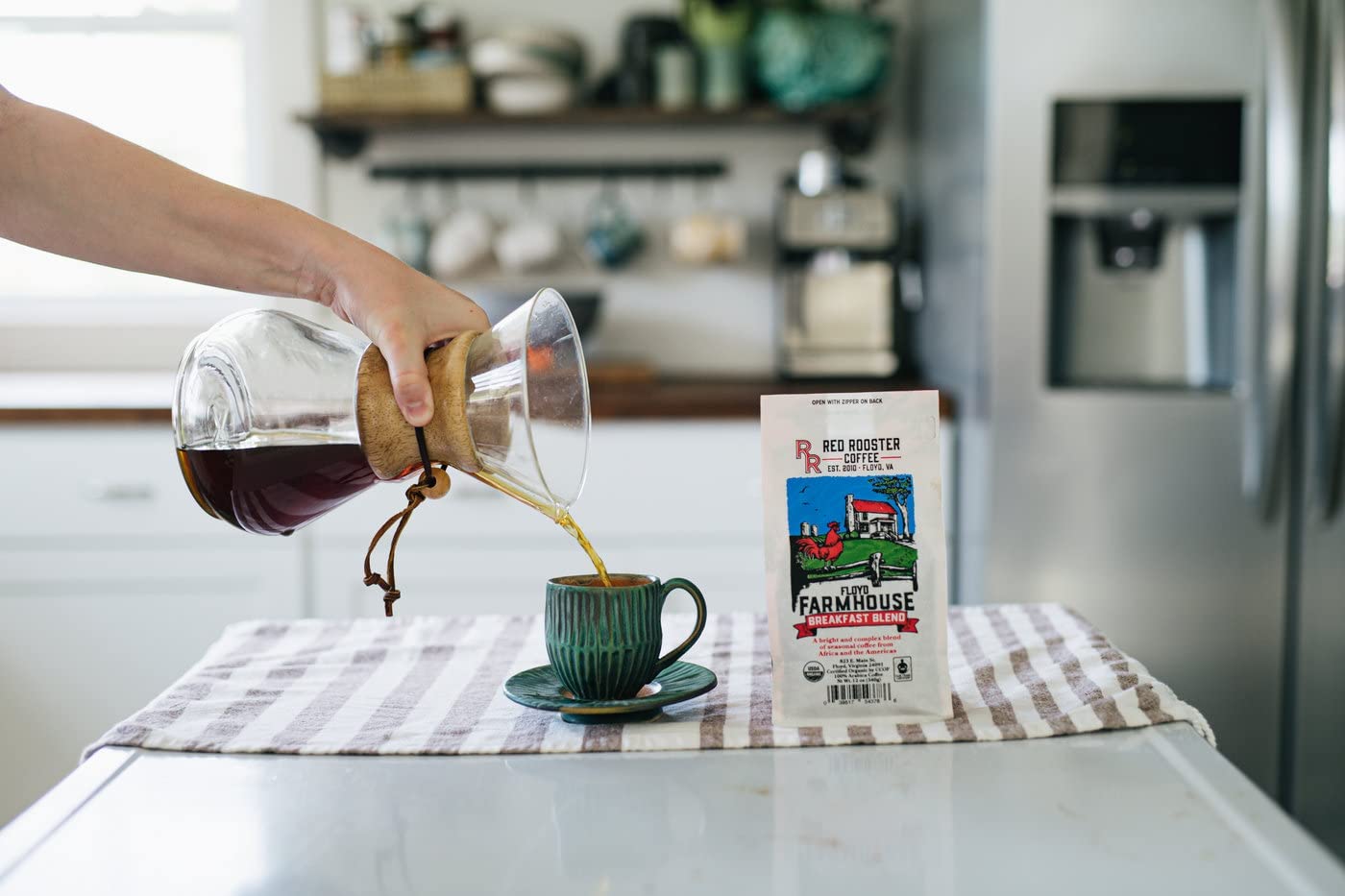 Red Rooster Coffee Roaster, Organic Floyd Farmhouse Breakfast Blend, 12Oz / Whole Bean