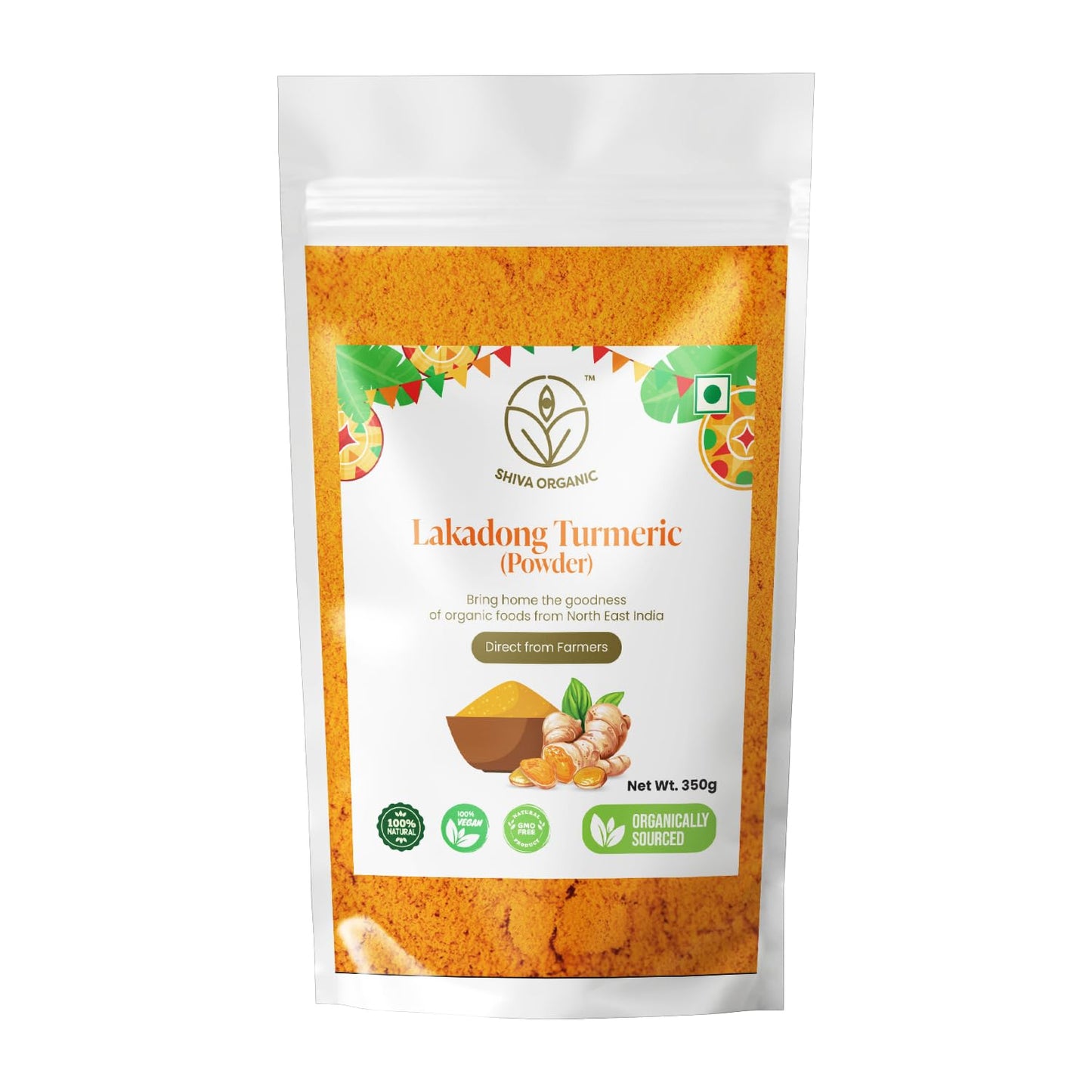 Shiva Organics Lakadong Turmeric Powder 100 g: Authentic North East Indian Spice Powder, Bursting with Citrusy Flavor and Culin