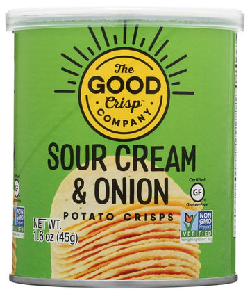 The Good Crisp Company, Good Crisps Minis (Sour Cream and Onion, 1.6 Ounce, Pack of 12) Non-GMO, Allergen Friendly, Potato Chip