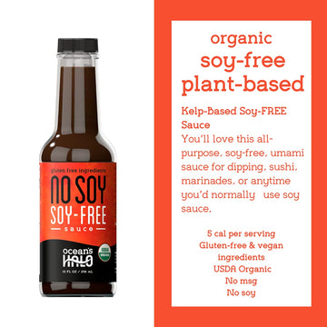 Ocean’s Halo Organic Soy-Free Sauce, 10 Fl Oz - No Soy, Vegan, Gluten-Free, Healthy Condiment for Cooking and Dipping