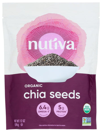 NUTIVA Black Chia Seeds 12 Oz (Pack of 3)