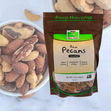 Now Foods Raw Pecans, 12 Oz (Pack Of 2)