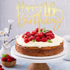 Mirrored Gold Acrylic 16th Birthday Cake Topper - Durable Party Decorations, 'Hello 16' & 'Happy 16' Designs