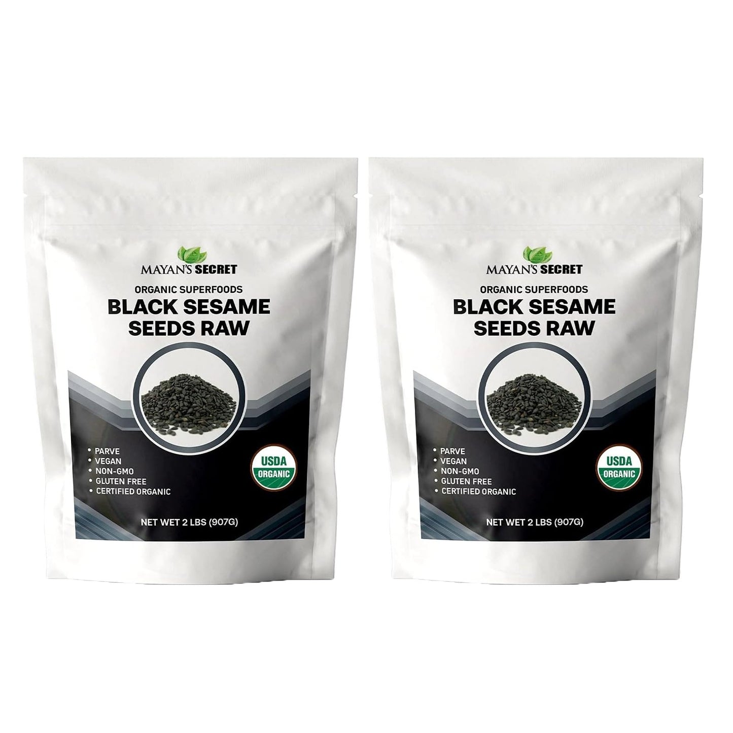 Mayans Secret Organic Black Sesame Seeds – Non-GMO, Vegan, Gluten-Free – 2 lbs (Pack of 2)