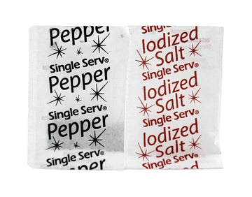 Gourmet Ground Black Pepper And Iodized Salt | Single Serve Packets 1000 Each - 2000 Total