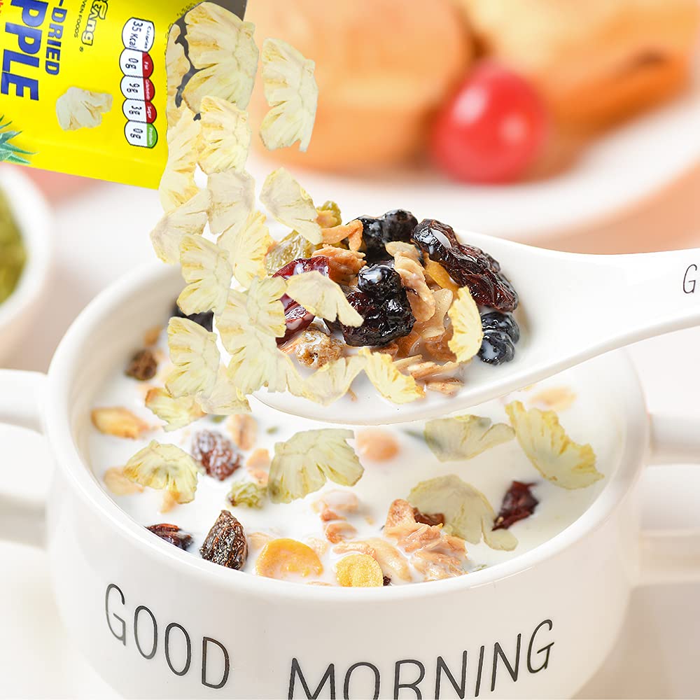 Onetang Freeze-Dried Fruit Pineapple Chips, 10 Pack Single-Serve Pack, Non Gmo, Kosher, No Add Sugar, Gluten Free, Vegan, Holiday Gifts, Healthy Snack 0.35 Ounce