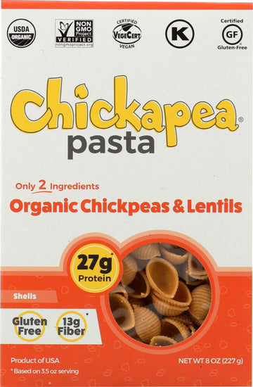 Chickapea Pasta - Pasta - Shells - Case of 6 - 8 oz.(D0102HXX3NW.)