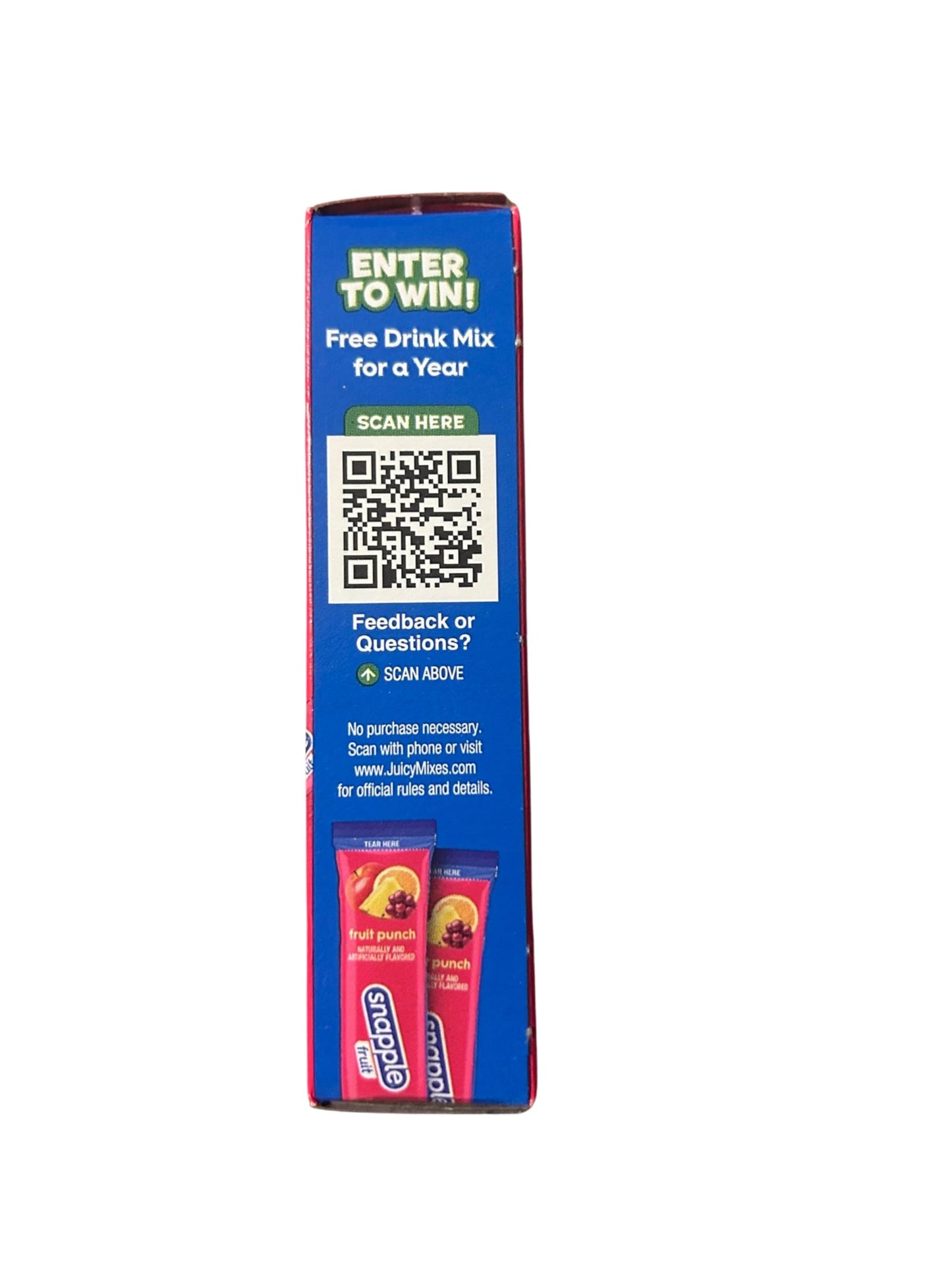 Snapple Fruit Punch Drink Mix- 6 Powder Sticks | Zero Sugar | On-The-Go Hydration Packs