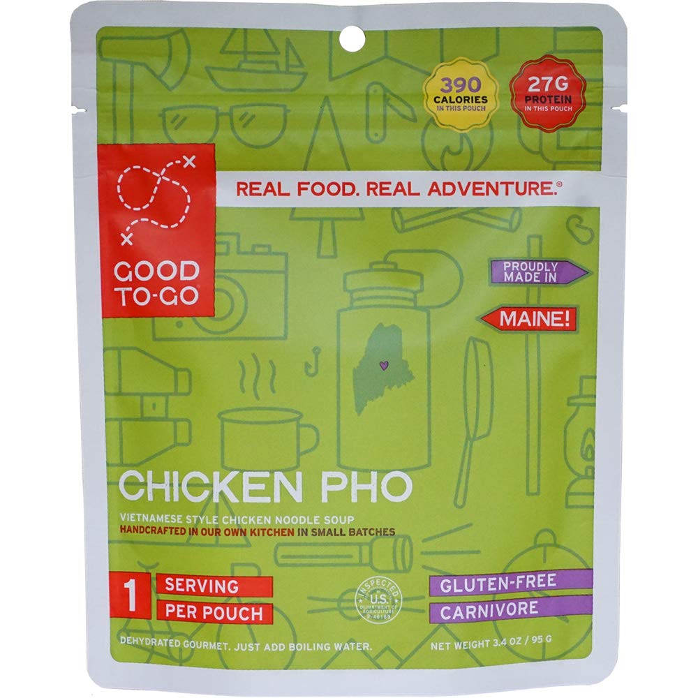 GOOD TO-GO Chicken Pho (Single Serving) | Camping & Backpacking Food | Just Add Water Backpacking Meals | Good To-Go Dehydrated