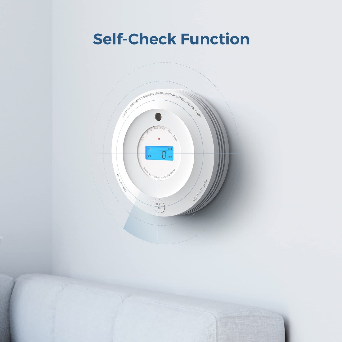 Aegislink Wi-Fi Combination Smoke And Carbon Monoxide Detector With Lcd Display & Replaceable Battery, Compatible With Tuyasmart