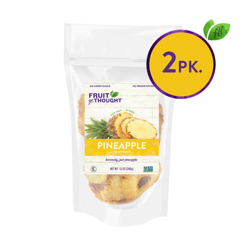 Fruit For Thought Dried Pineapple Snack Packs, 12 Ounce (Pack of 2), Ideal for Family, At Home, Work, or On The Go