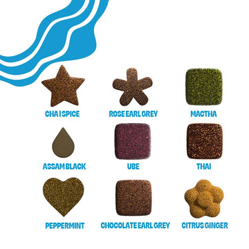 Tea Drops Gift Set - 9 Organic Loose Leaf Tea Samplers (Chai, Earl Grey, Citrus, Ginger, Rose, Matcha, Peppermint, Ube, Assam Th