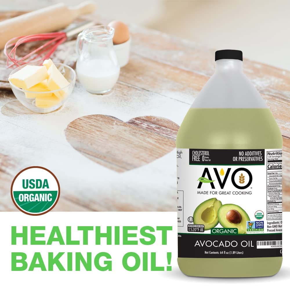 AVO ORGANIC AVOCADO Oil Frying, Baking, Non-stick Saut ing, Salads, Vinaigrette, Marinades, Pan Coating, General Cooking 64 Fl-