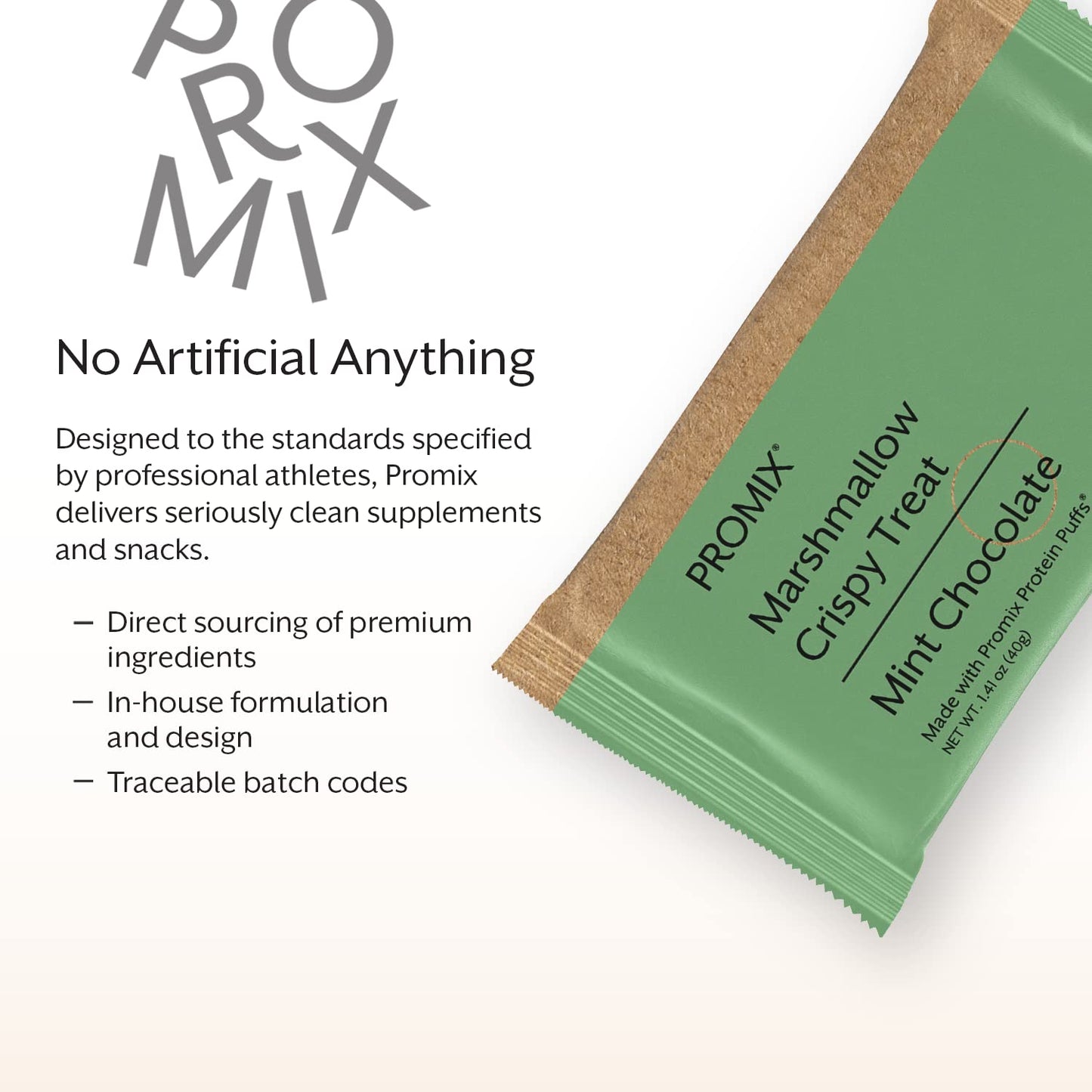 Promix Protein Puff Bars, 12-Pack - Mint Chocolate- Marshmallow Crispy Treat - Great Tasting & Healthy On The Go Snack - High Protein & Low Calorie - Non-Gmo & Free From Gluten, Soy, & Corn