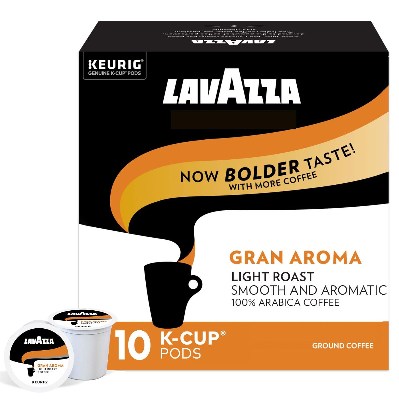 Lavazza Gran Aroma Single-Serve Coffee K-Cup Pods For Keurig Brewer, Light Roast, 10-Count Boxes (Pack Of 6)