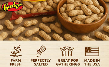 Gurley'S Jumbo Peanuts In-Shell, Fire Roasted & Salted In Shell Peanut, Bulk Party Pack, 10 Lb Box - Premium Salty Snack For Eve