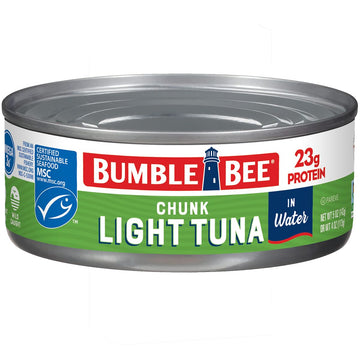 Bumble Bee Chunk Light Tuna In Water, 5 oz Can - Wild Caught Skipjack Tuna - 23g Protein Per Serving - MSC Certified Sustainable