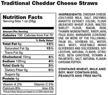 Mississippi Cheese Straw Factory Traditional Cheddar Cheese Straws in Plain Box, 32oz (908g)