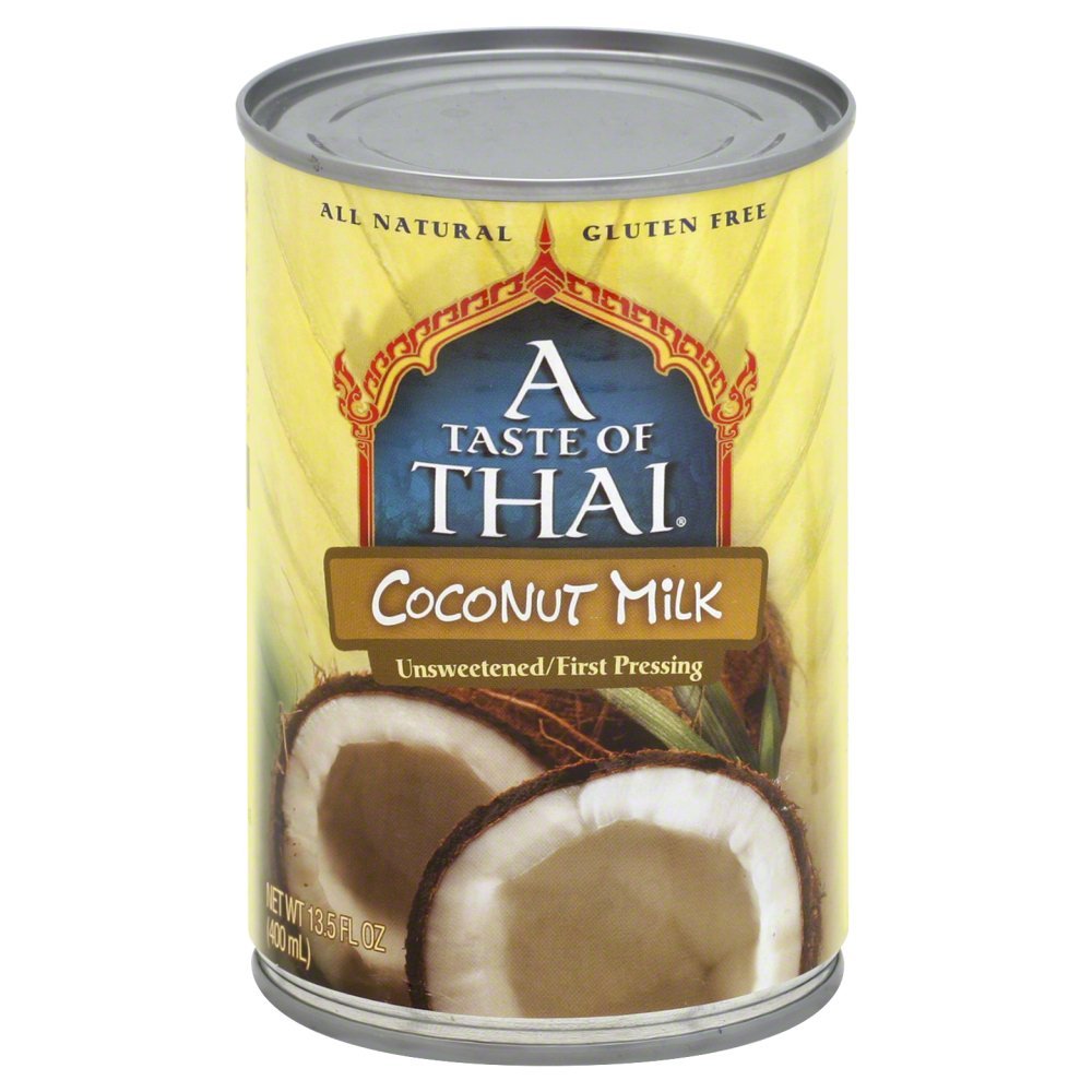 A Taste of Thai Lite Coconut Milk - 13.5 Fl Oz Pack of 12 | Less Fat, Fewer Calories | Perfect Substitute for Milk or Cream | Gr
