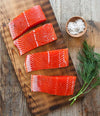 Northwest Wild Foods Fresh Frozen Wild Alaskan King Salmon - Boneless, Skin-on Portions Oily Healthy Omega-Rich Sustainably Harv
