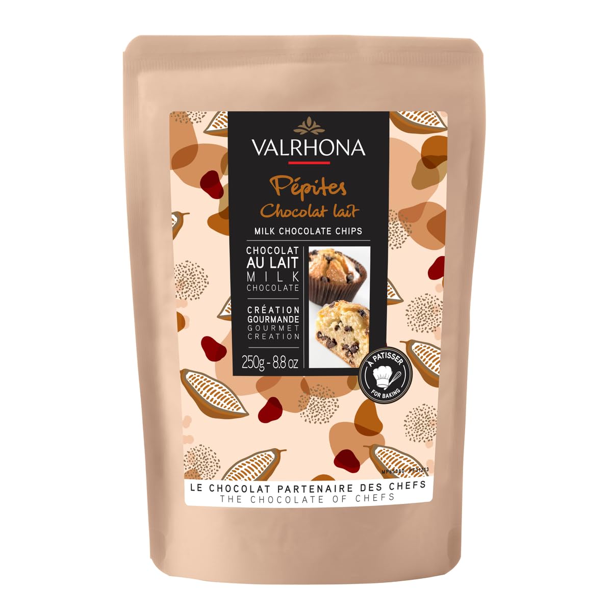 Valrhona Finest Milk Chocolate Chips For Baking - 32% Cocoa A Perfect Fusion Of Top-Grade Cocoa And Milk Flavor These Gourmet Chocolate Chips Are Ideal For Cookies Muffins Brioches And Pastries