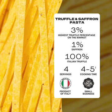 TRFL Truffle & Saffron Tagliolini, Artisanal Italian Egg Pasta, 8.8 oz (250g), 4 Servings