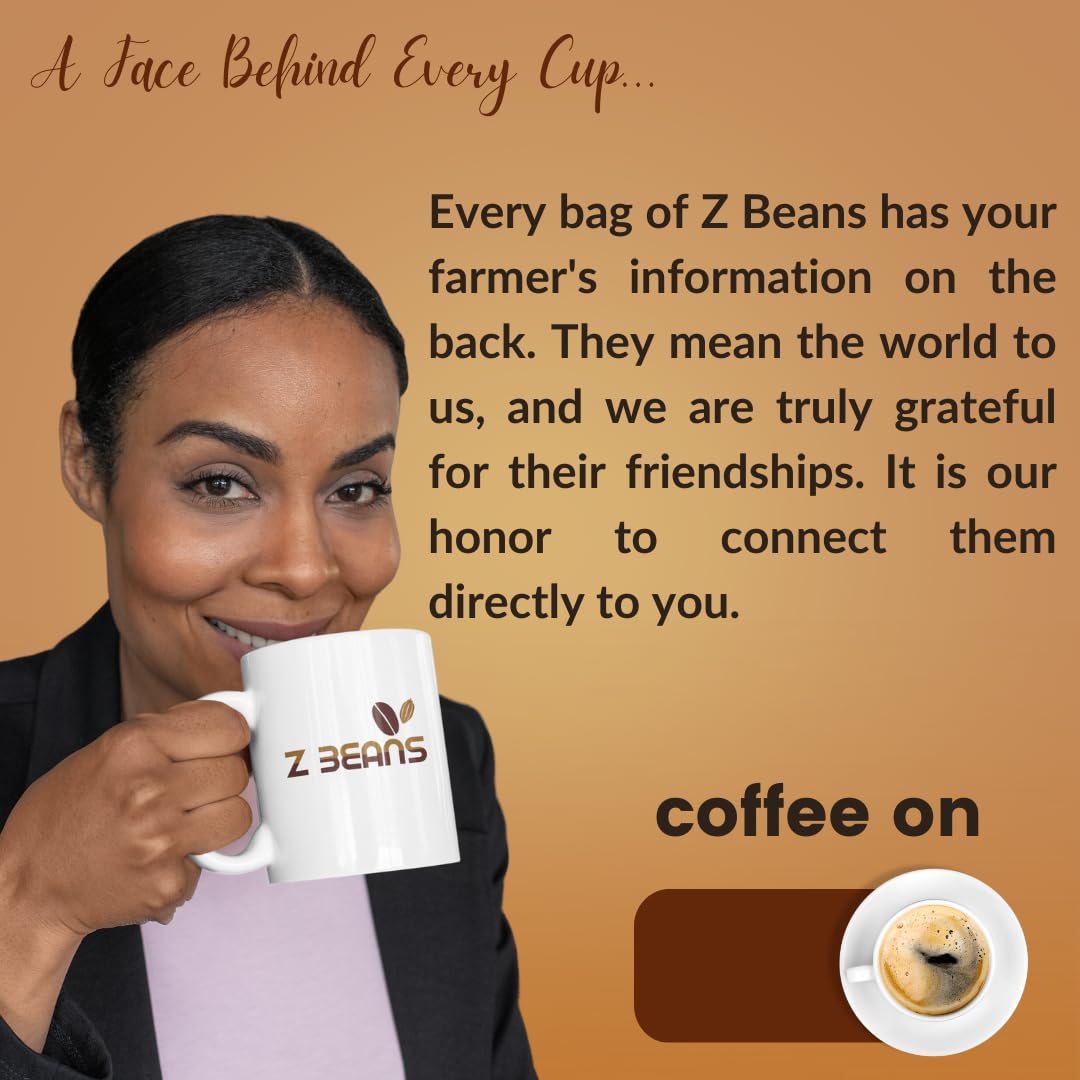 Z Beans Coffee Arabica Whole Bean Dark Roast Coffee, 12 OZ, Non-GMO, Low Acidity, Rich Flavor with Citrus and Chocolate Notes