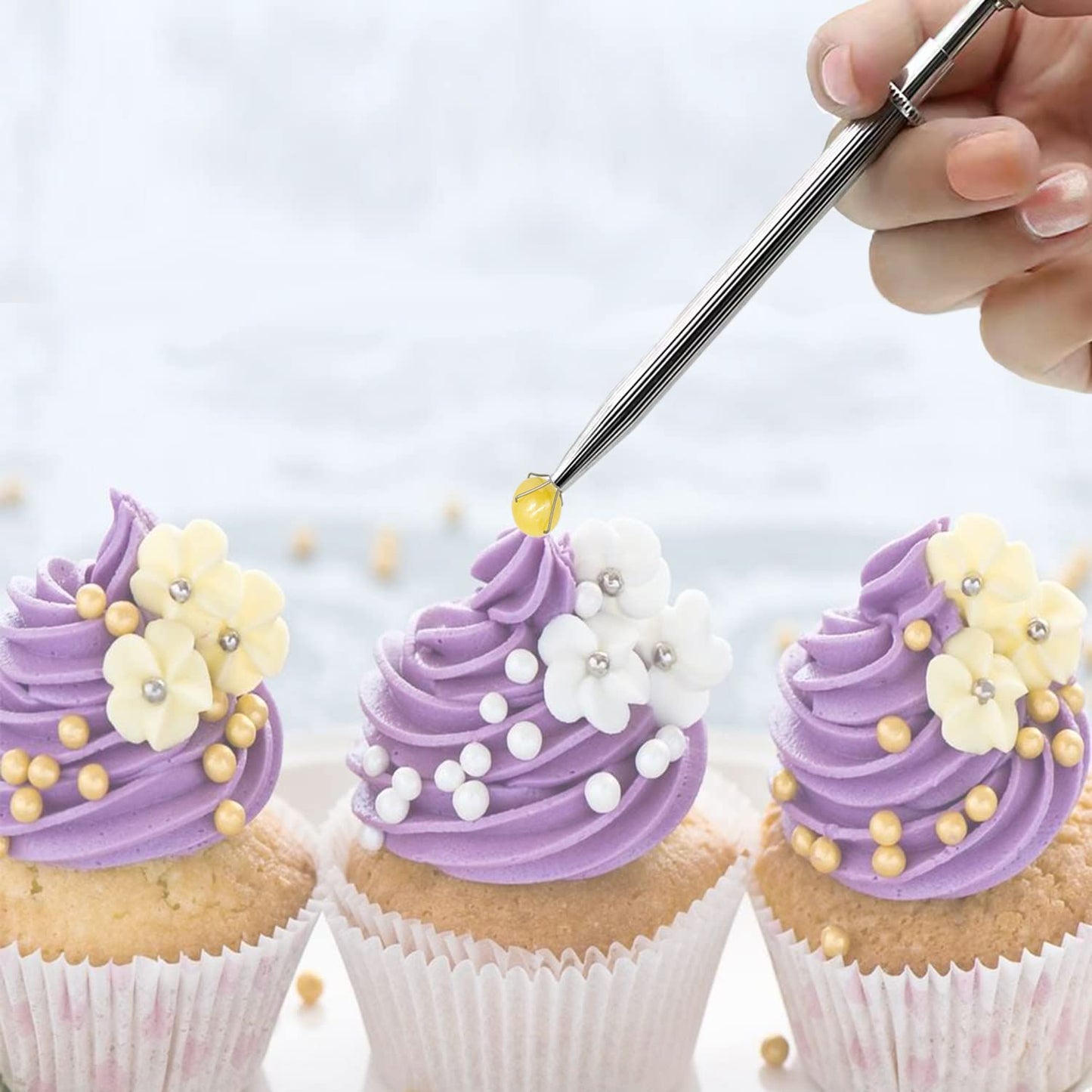 Sprinkle Pen, Pearl Grabber, Sugar Bead Pick-Up Tool, Dragee Holder With 4-Prong, Edible Candy Catcher With 4 Claw For Cake, Cup